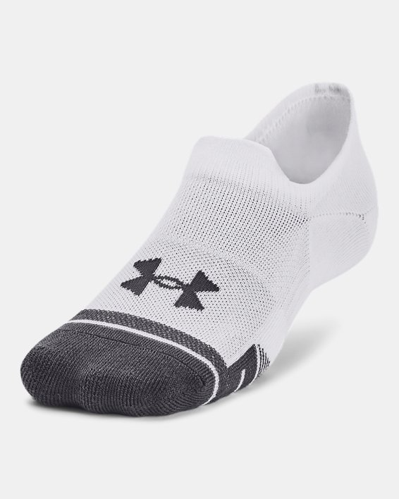 Unisex UA Performance Ultra Low Tech-Socken mit Laschen im 3er-Pack, White, pdpMainDesktop image number 1